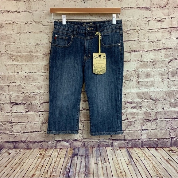 Seven7 Embroidered Studded Denim Capris - Picture 1 of 10